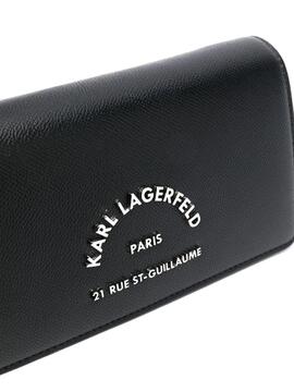 Bolso Karl Lagerfeld RSG metal flap poc negro