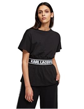 Camiseta Karl Lagerfeld negra Logo Tape Top
