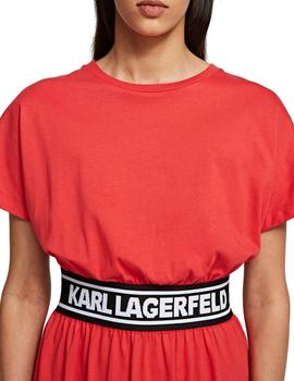 Vestido Karl Lagerfeld rojo Logo Tape Dress