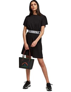 Camiseta Karl Lagerfeld negra Logo Tape Dress
