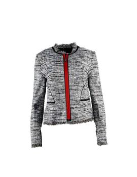 Chaqueta Karl Lagerfeld negra Boucle Satin Piping