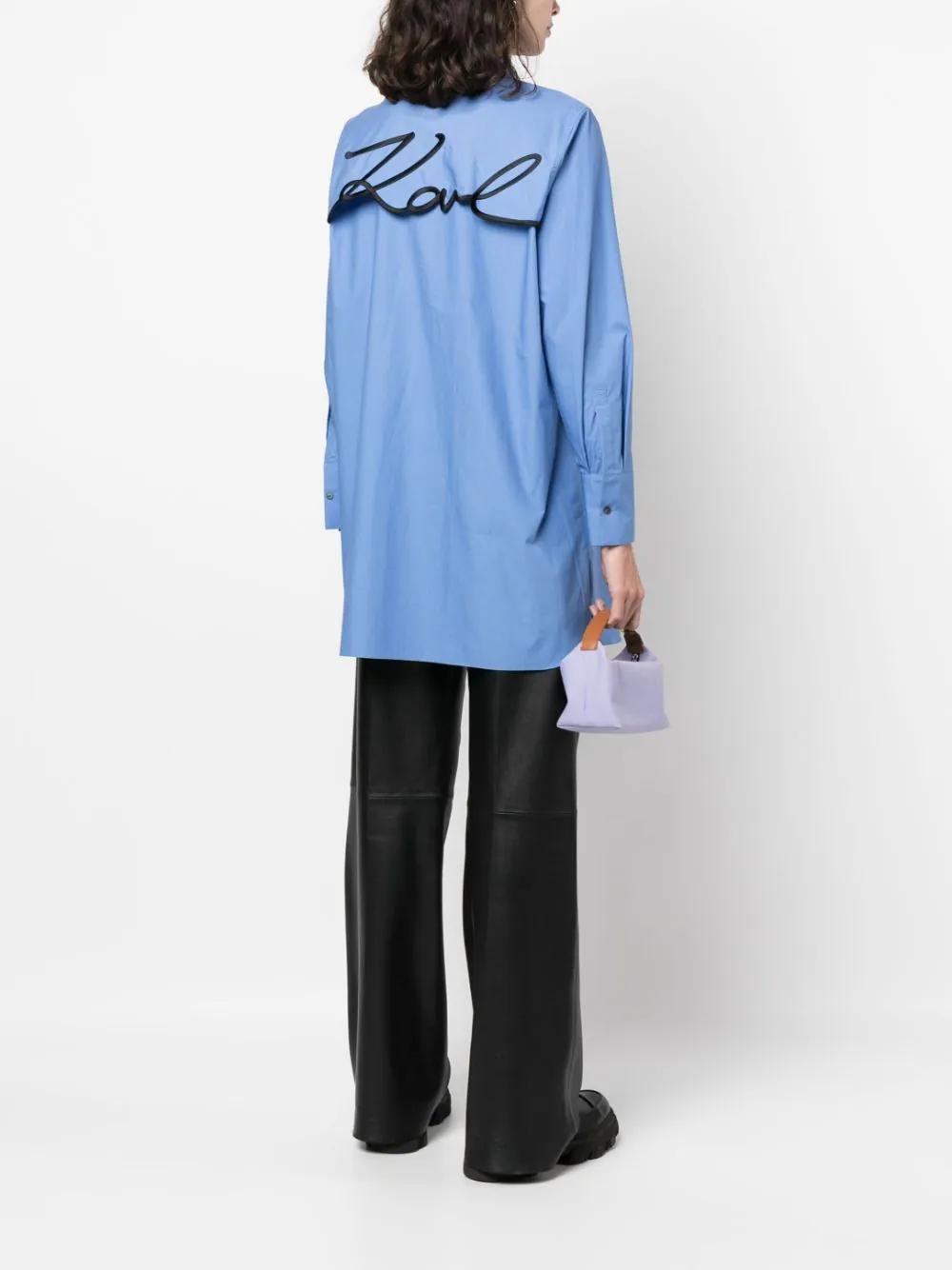 Camisa Karl Lagerfeld Azul Signature Tunic Shirt