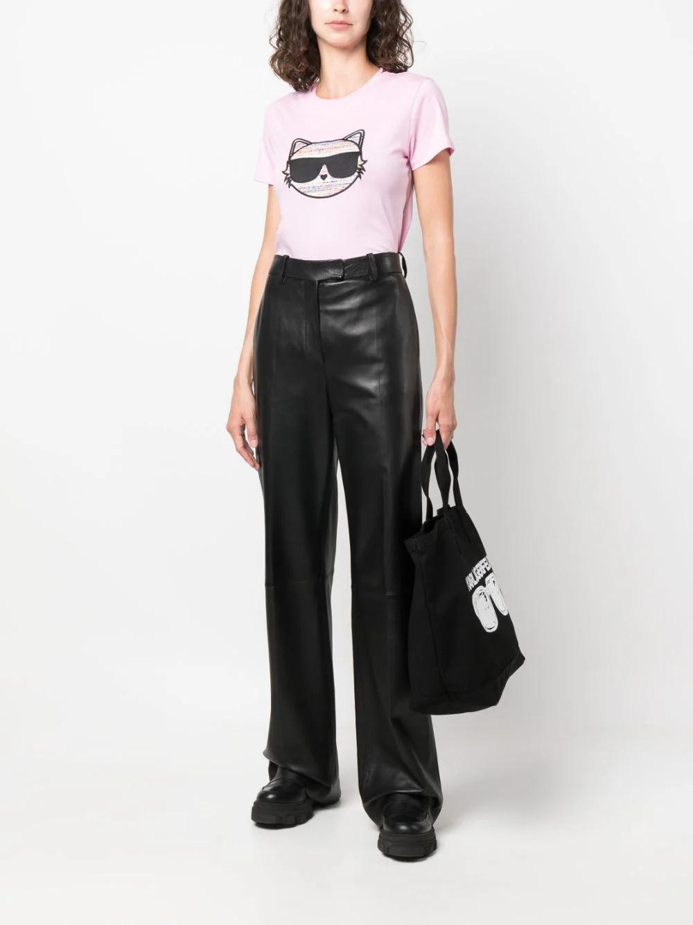 Camiseta Karl Lagerfeld Rosa Boucle Choupette Tshi