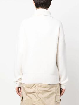 Jersey Coperni Blanco Half Zip Boxy Sweater