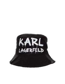 Gorro Karl Lagerfeld blanco y negro Graffiti Bucket
