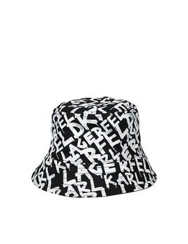Gorro Karl Lagerfeld blanco y negro Graffiti Bucket