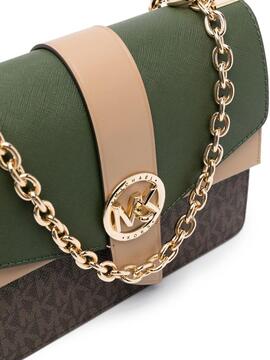 Bolso Michael Kors Monogram Verde y beige