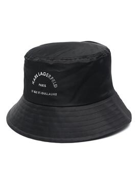 Gorro Karl Lagerlfeld negra RSG nylon bucket hat