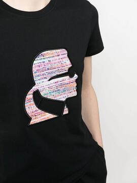 Camiseta Karl Lagerfeld Negro Boucle Profile Tshir