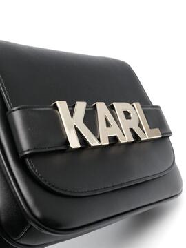 Bolso Karl Lagerfeld negro K/Letters flap crossbody