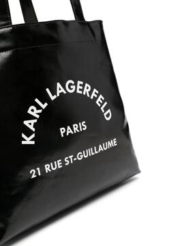 Bolso Karl Lagerfeld negro RSG Shiny twill shopper