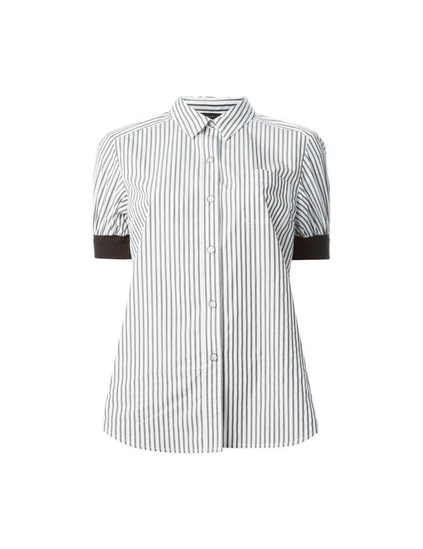 Camisa Marc Jacobs blanca manga corta a rayas