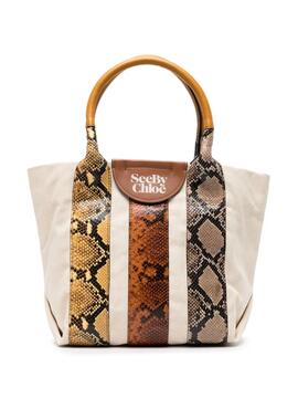 Bolso See by Chloé Leticia Burnig Camel Tote snake