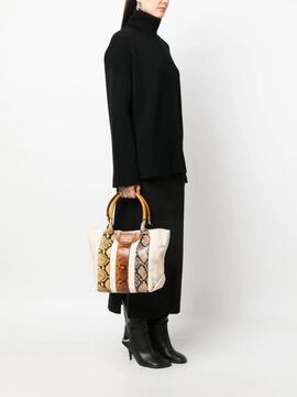 Bolso See by Chloé Leticia Burnig Camel Tote snake