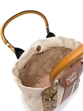 Bolso See by Chloé Leticia Burnig Camel Tote snake