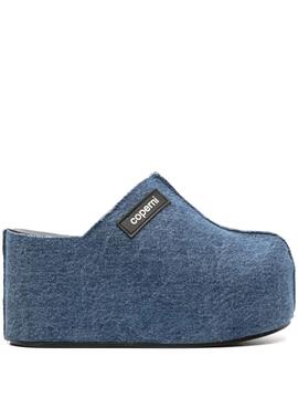 Zuecos Coperni Denim  Branded Clog Wedge