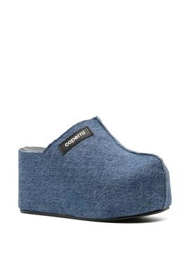 Zuecos Coperni Denim  Branded Clog Wedge