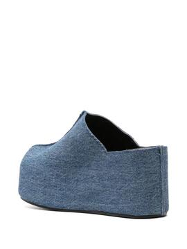 Zuecos Coperni Denim  Branded Clog Wedge
