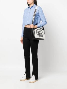 Bolso Karl Lagerfeld blanco/negro Tote K/circle ve