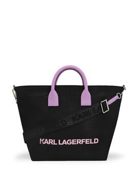 Bolso Karl Lagerfeld negro Shopper canvas grande