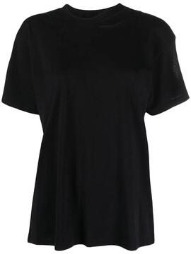 Camiseta MM6 negra algodon Cut-out