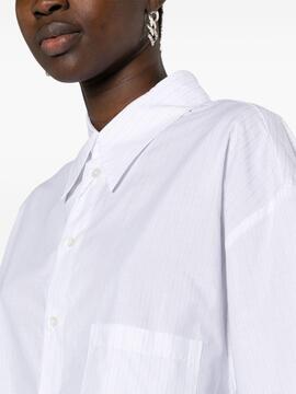 Camisa MM6 Crop Rayas Blanca