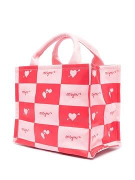 Bolso MSGM Mini Tote Bag Cuadros Rosa