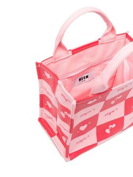Bolso MSGM Mini Tote Bag Cuadros Rosa