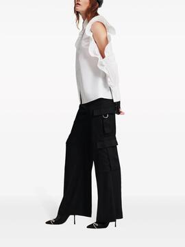 Pantalon Karl Lagerfeld Satin Cargo negro