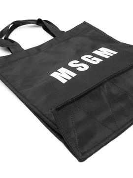 Bolso MSGM Shopping Bag Logo Negra