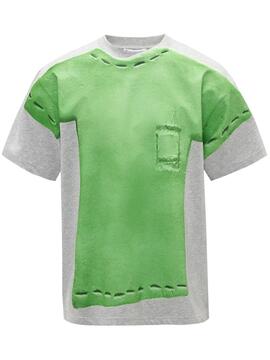 Camiseta JW Anderson Trompe L'Oeil Gris y Verde