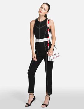 Mono Karl Lagerfeld negro Contrast Stitch Jumpsuit