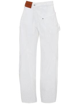 Jeans JW Anderson Crystal Hem Twisted Blanco