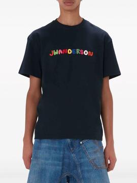 Camiseta JW Anderson manga corta Logo Bordado Azul