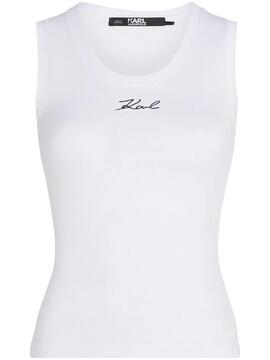 Camiseta Karl Lagerfeld Rib Tank Blanca