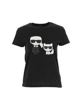 Camiseta Karl Lagerfeld negra Ikonik Karl - Choupette