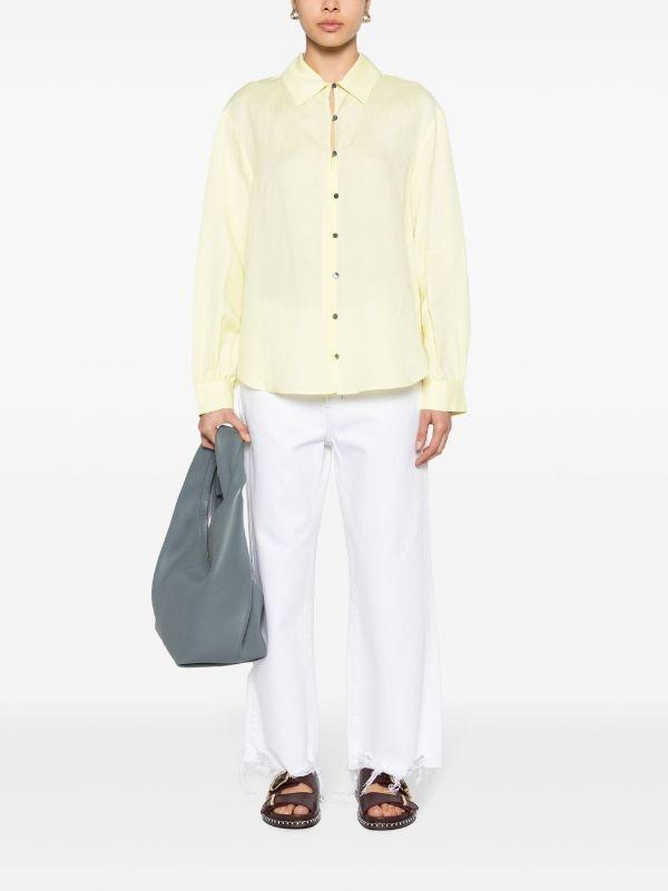 Camisa Karl Lagerfeld Linen Blend Amarilla