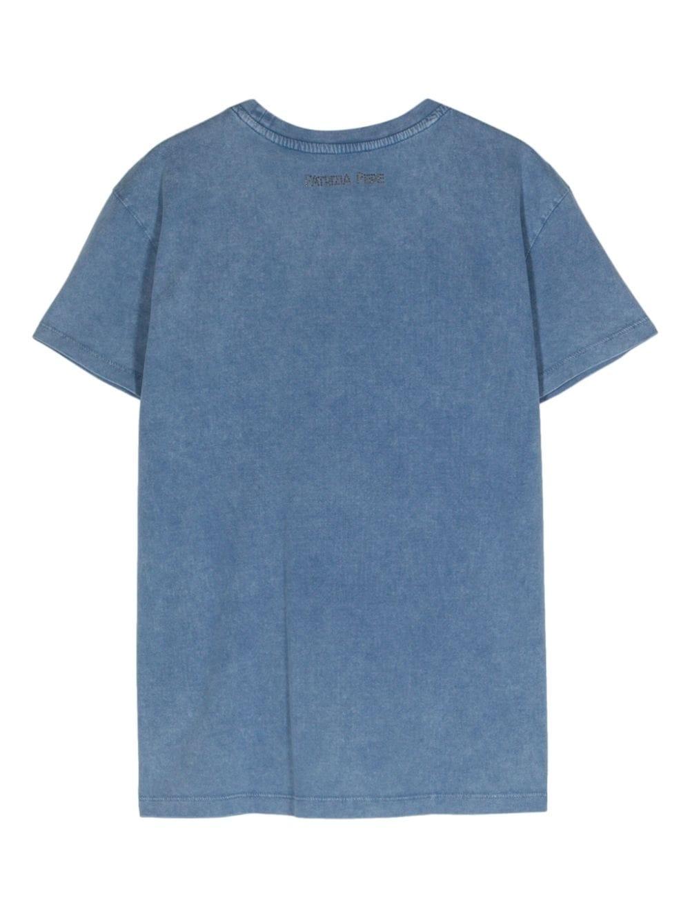 Camiseta Patrizia Pepe Lavada con Strass Blue Wash