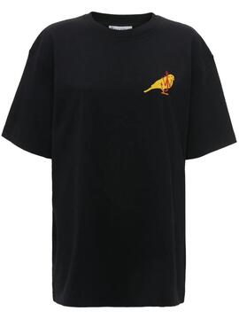 Camiseta JW Anderson Canary Embroidery Tee Negra