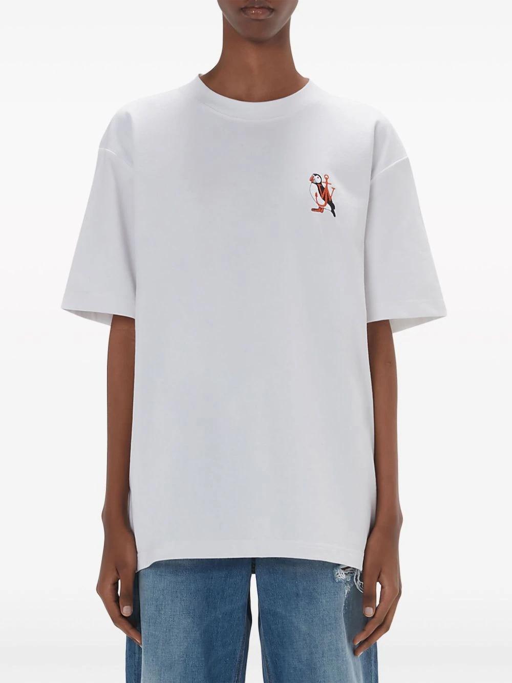 Camiseta JW Anderson Puffin Embroidery Tee Blanca