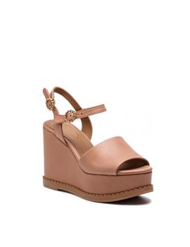Sandalia de cuña See by Chloé camel Valona Natural