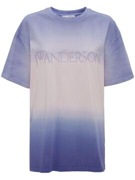 CamisetaJW Anderson Logo Bordado Degradado Lavanda