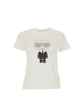 Camiseta Karl Lagerfeld blanca Ikonik Karl trasera