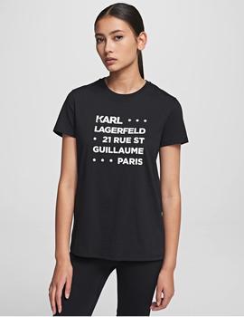 Camiseta Karl Lagerfeld negra Logo Address