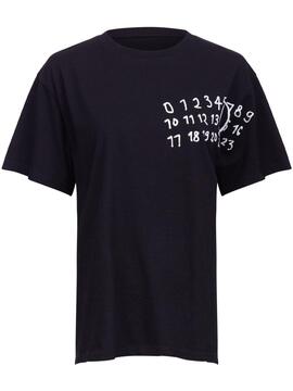 Camiseta MM6 Numeric Handwritten Negra