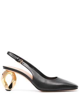 Sandalia JW Anderson Slingback Chain Heel Negra