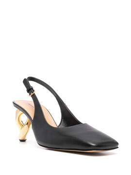 Sandalia JW Anderson Slingback Chain Heel Negra