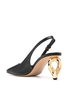 Sandalia JW Anderson Slingback Chain Heel Negra