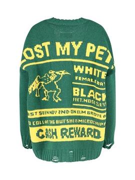 Cárdigan MM6 Lost Pet Oversized Verde