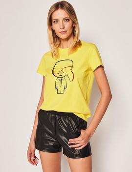 Camiseta Karl Lagerfeld amarilla Ikonik Outline t-